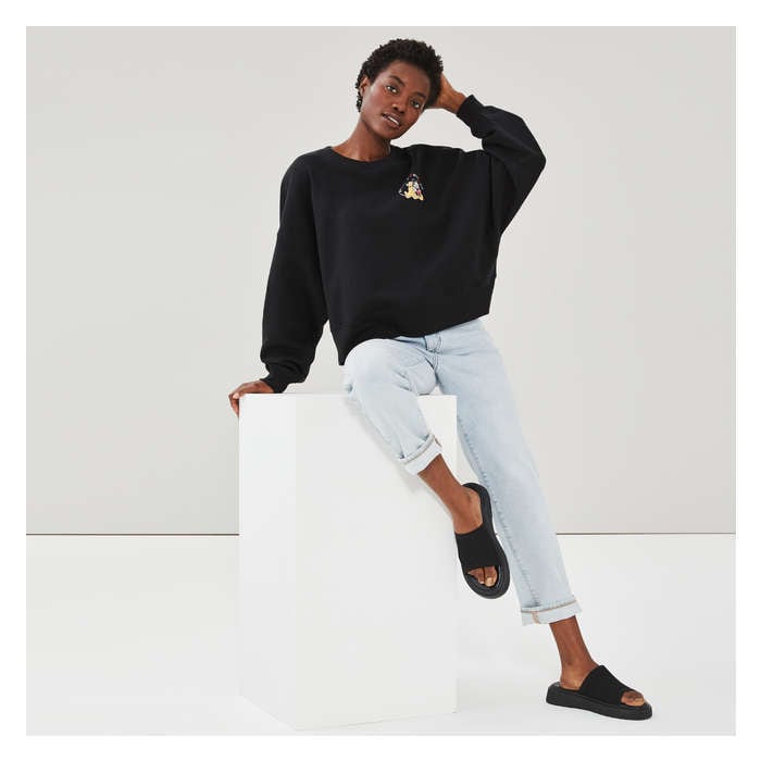 Women's Mickey Mouse and Friends Crop Sweatshirt - Jf Black